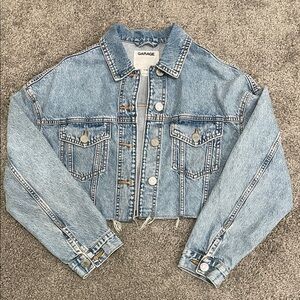Garage Light Blue Cropped Denim Jacket